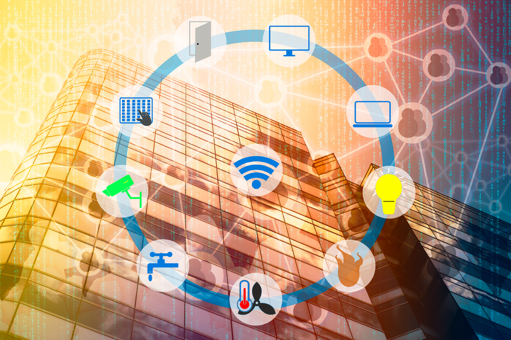 Smart,Building,And,Internet,Of,Things,Concept.,Smart,Building,Management